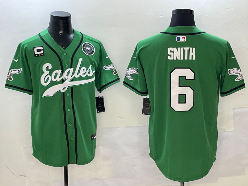 Men Philadelphia Eagles #6 Smith Green three generations Jointly Name 2025 Nike Limited NFL Jersey style 20->los angeles angels->MLB Jersey